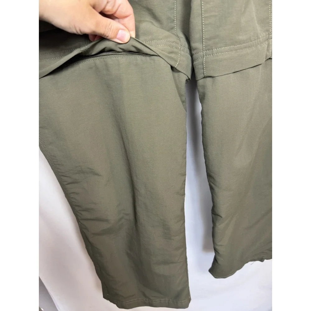 The North Face Peak II Convertible Cargo Hiking Pants Mens L Long Olive Green
